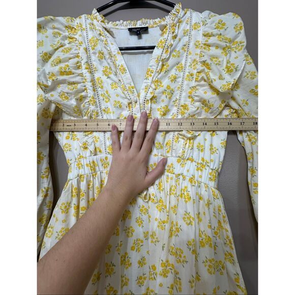 NWOT NOBODY'S CHILD Danielle Floral Cotton-Poplin Mini Cottagecore Dress 6US - Picture 9 of 14